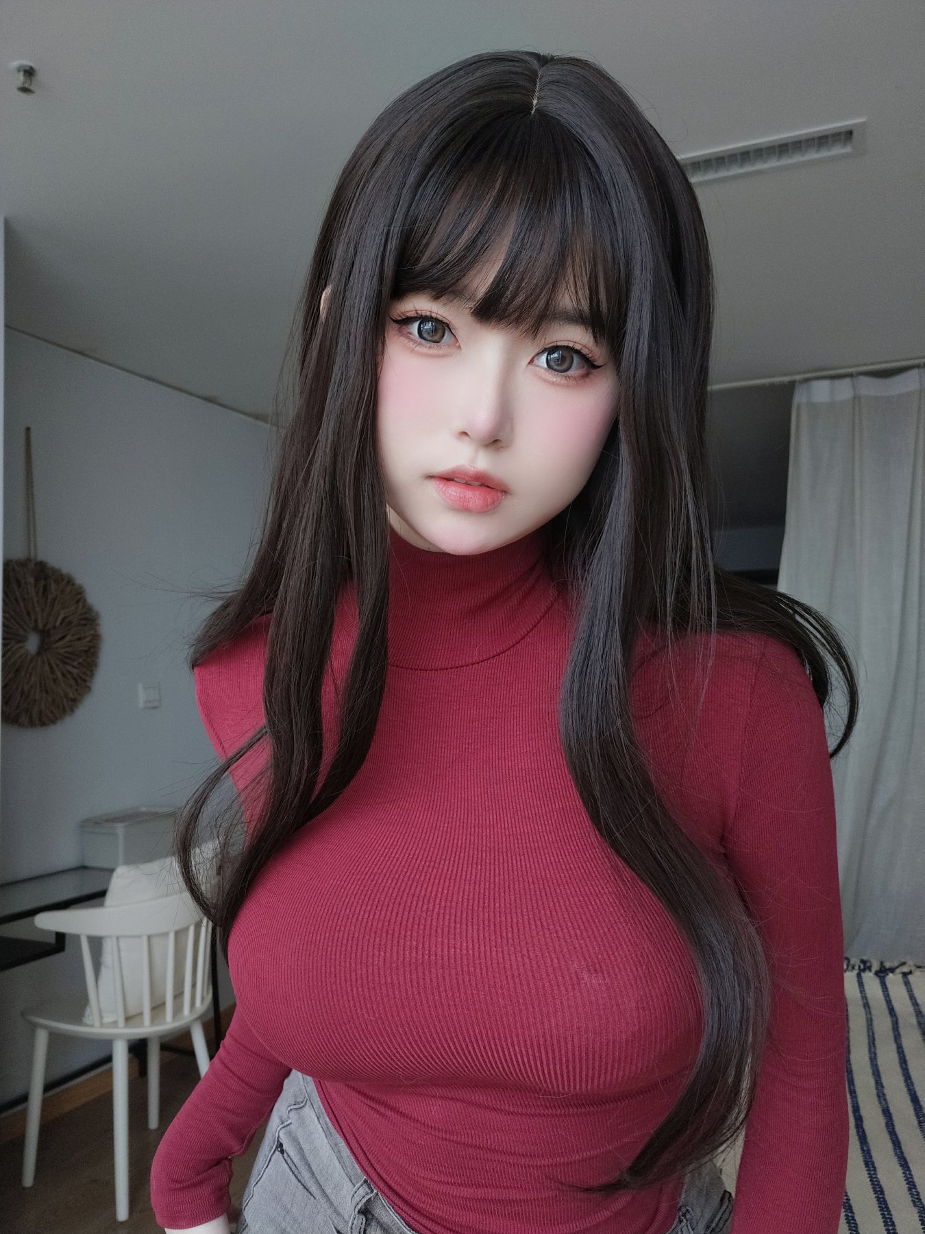 图片[3]-[COSPLAY]女主K – 红色毛衣的丰满妹妹-看套图