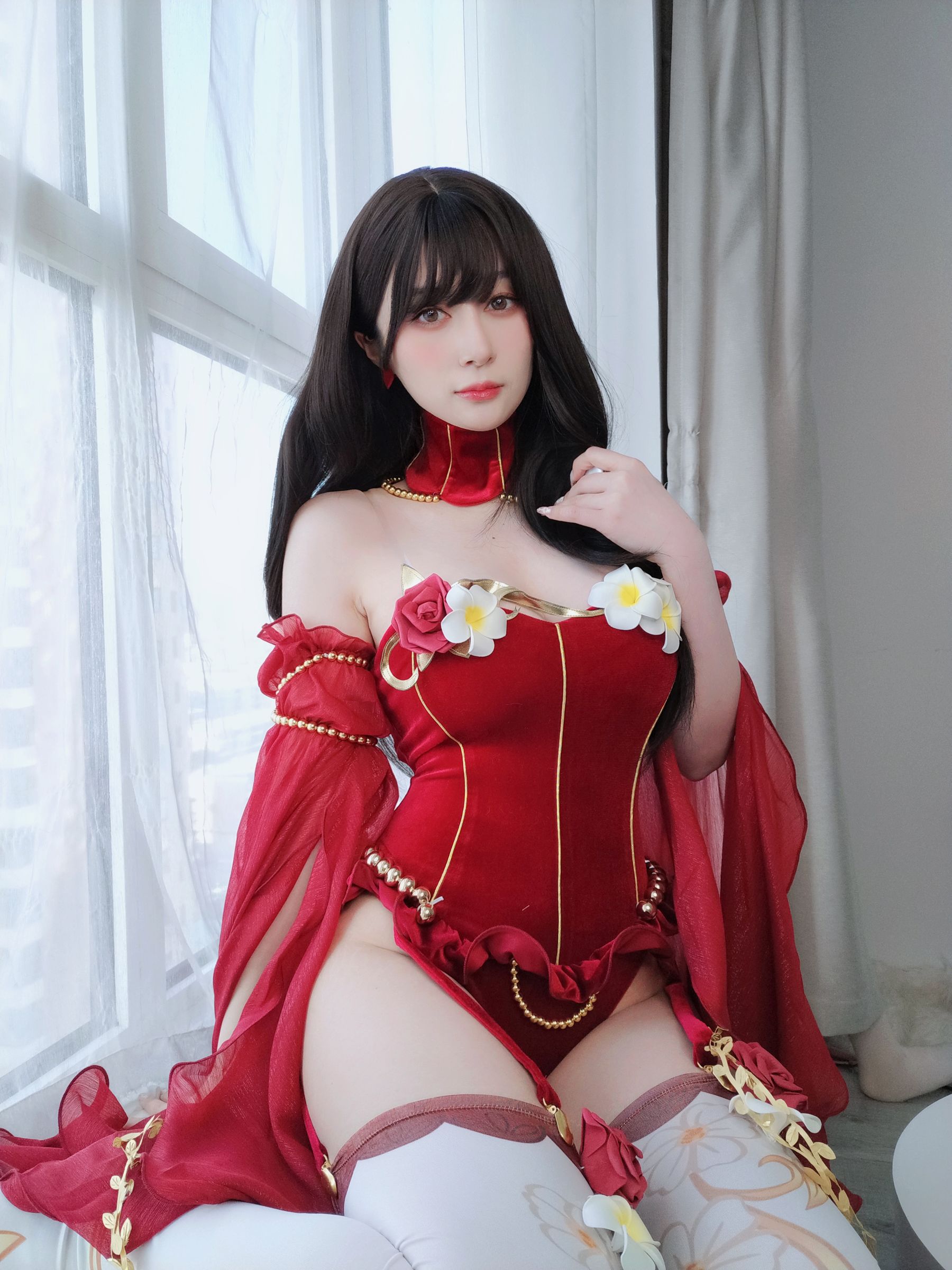 图片[5]-[COSPLAY] Coser小姐姐白银 – 赤いドレス-看套图