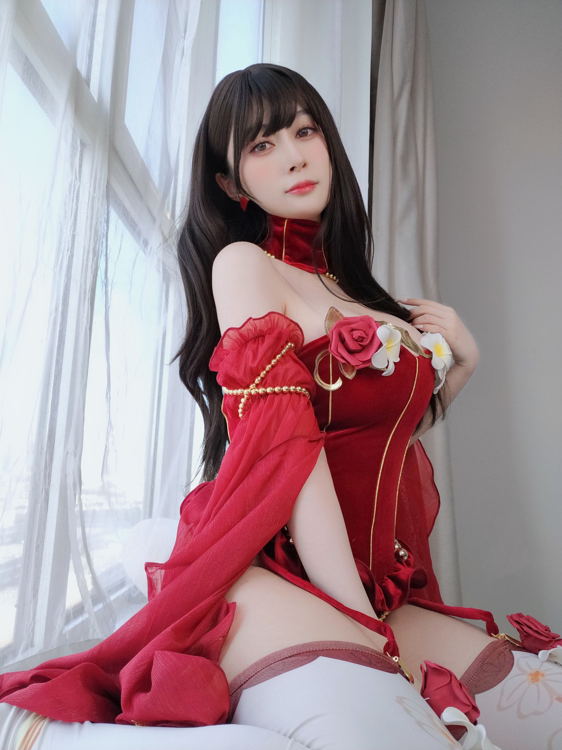 图片[4]-[COSPLAY] Coser小姐姐白银 – 赤いドレス-看套图