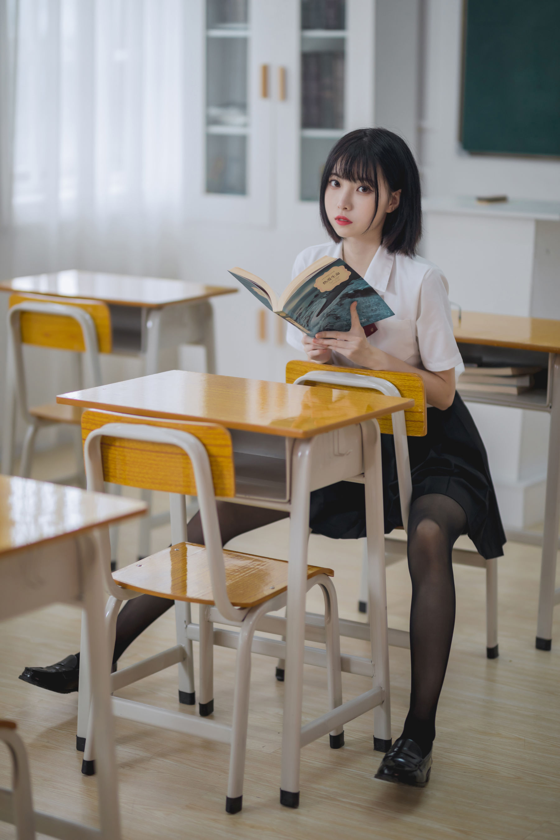 图片[2]-[COSPLAY]许岚 – 教室jk黑丝-看套图