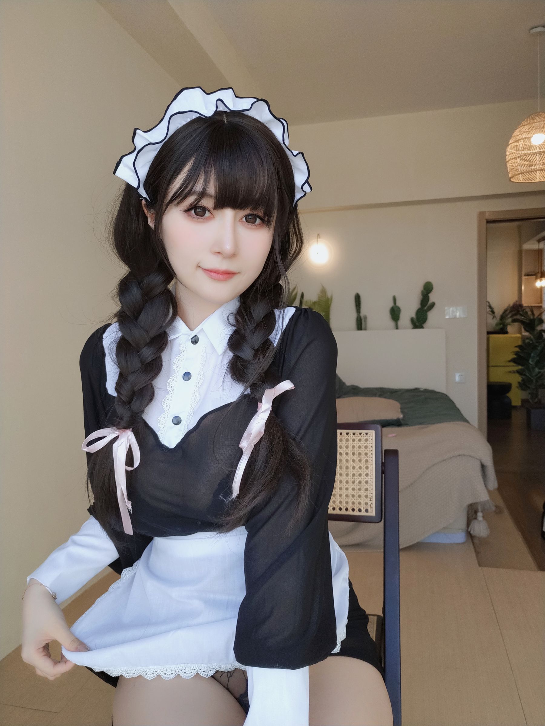 图片[4]-[COSPLAY] Coser小姐姐白银 – 透明なメイド服-看套图