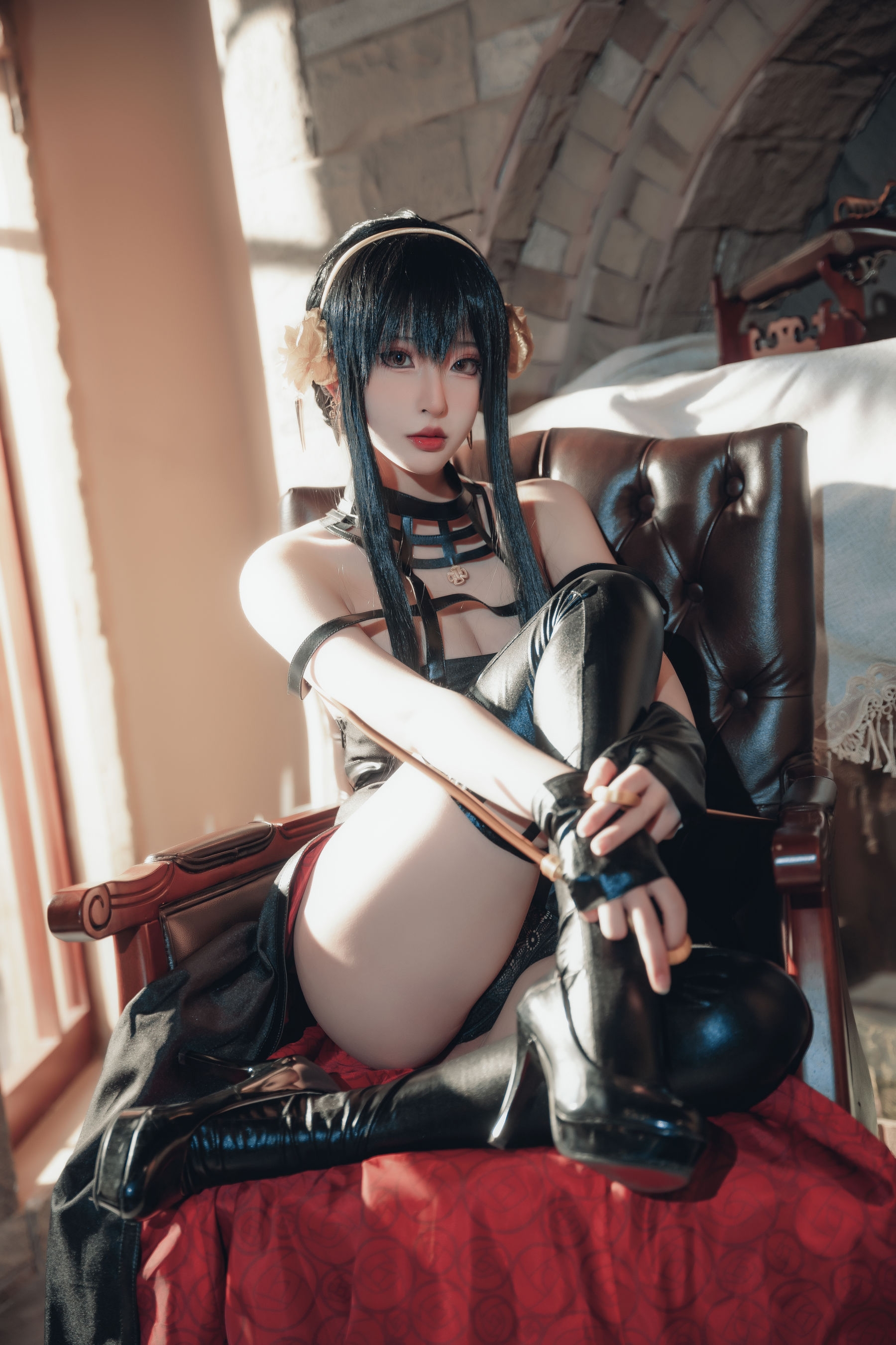 图片[2]-[COSPLAY] 清水由乃 间谍过家家 约尔战斗服-看套图