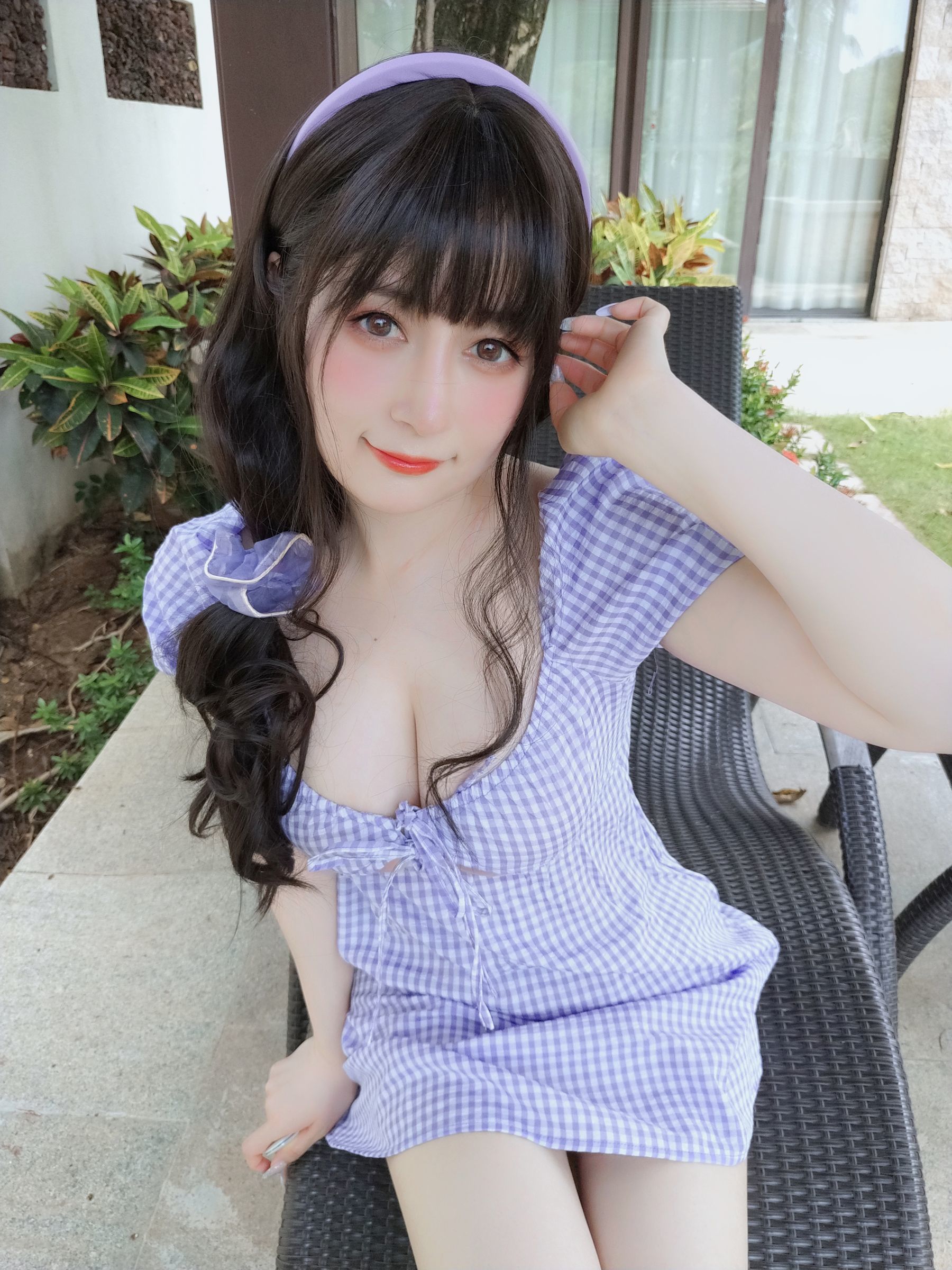 图片[4]-[COSPLAY] Coser小姐姐白银 – 夏日的格子连衣裙-看套图