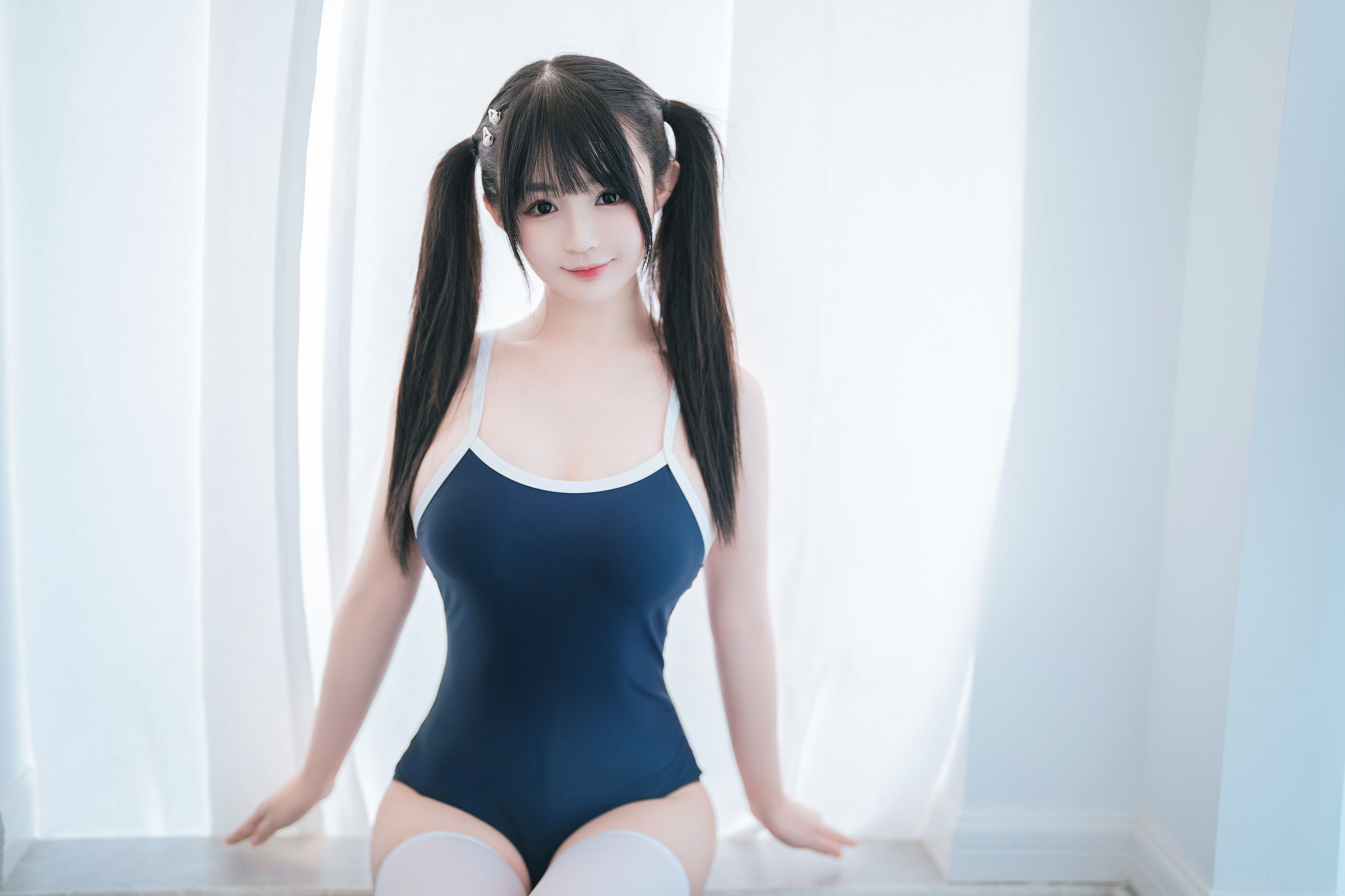 [COSPLAY] 桜井宁宁 – 白丝死库水-看套图