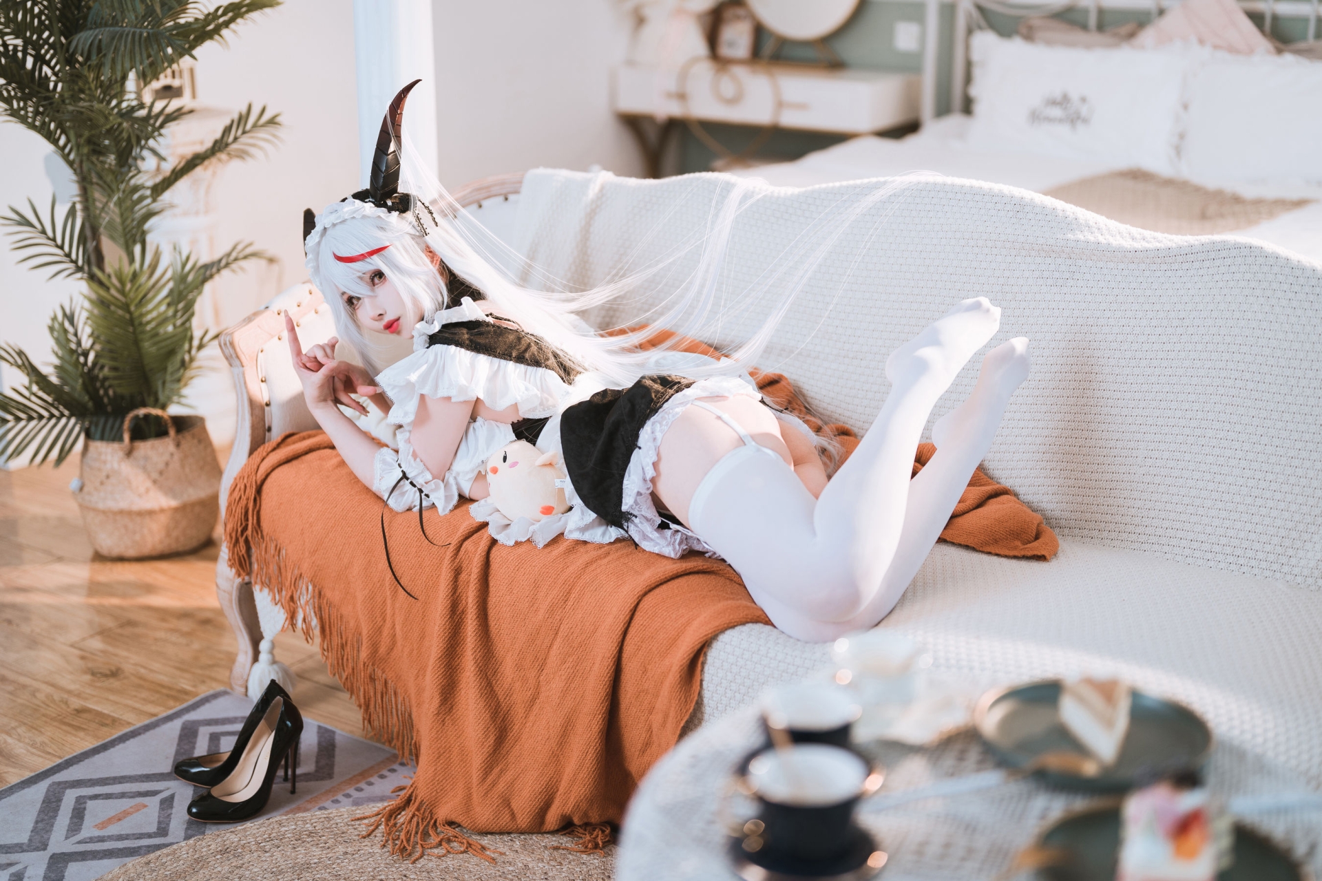 [COSPLAY]rioko凉凉子 – 妄想航线 港区的龙女仆-看套图