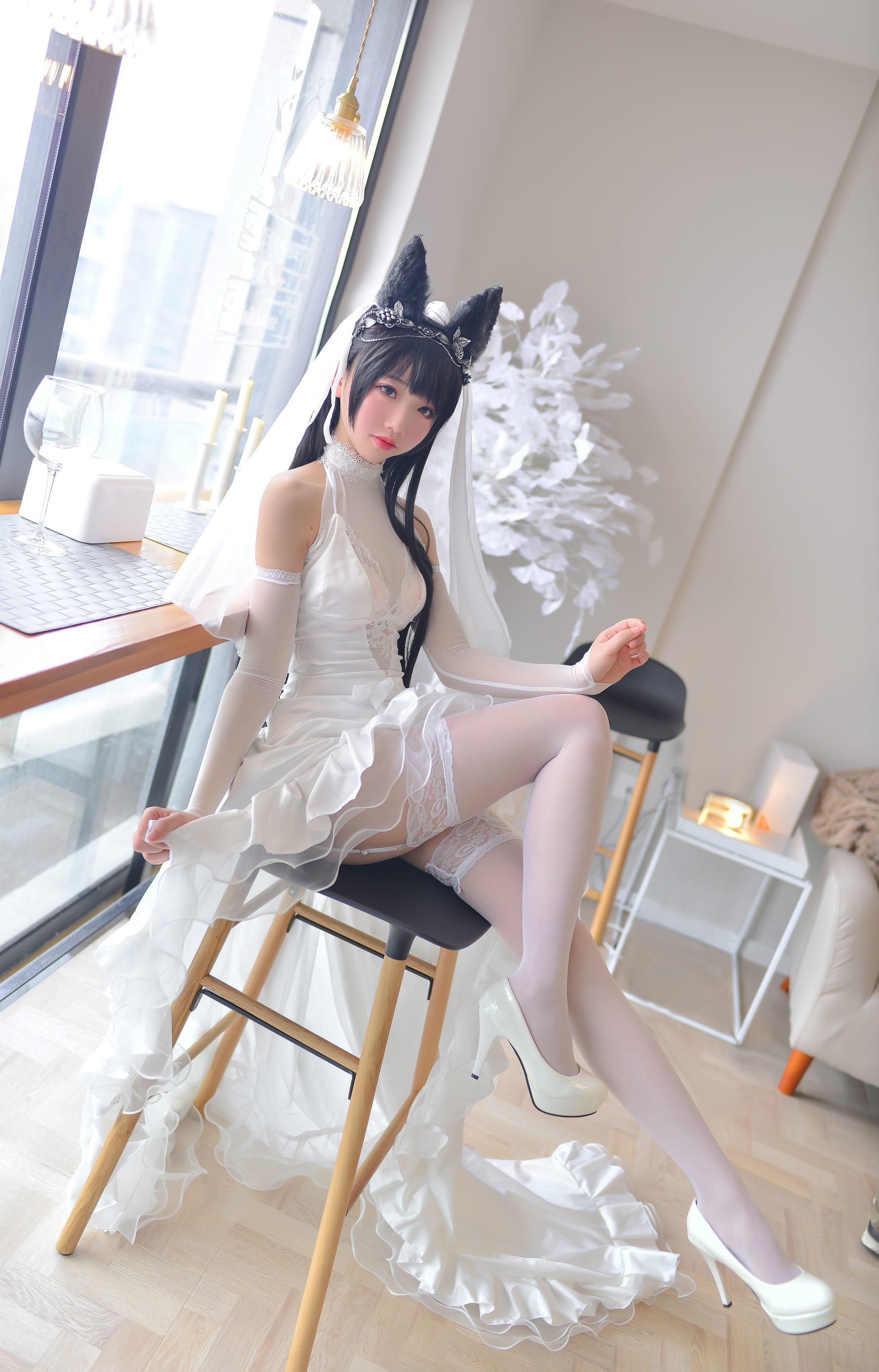 [COSPLAY] 雪琪SAMA – 爱宕婚纱 [38P]-看套图