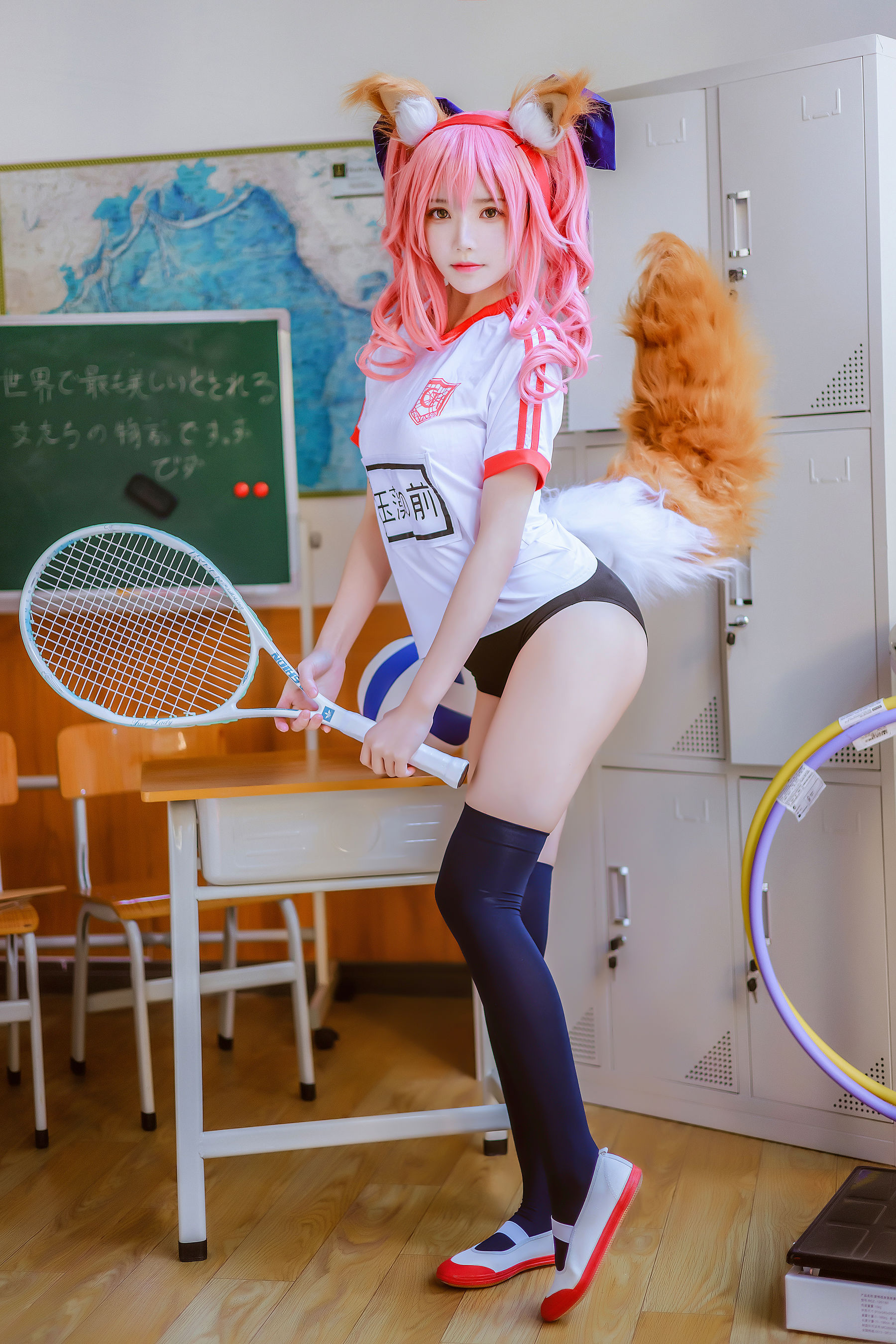 图片[4]-[COSPLAY] 桜桃喵 – 玉藻前体操服-看套图