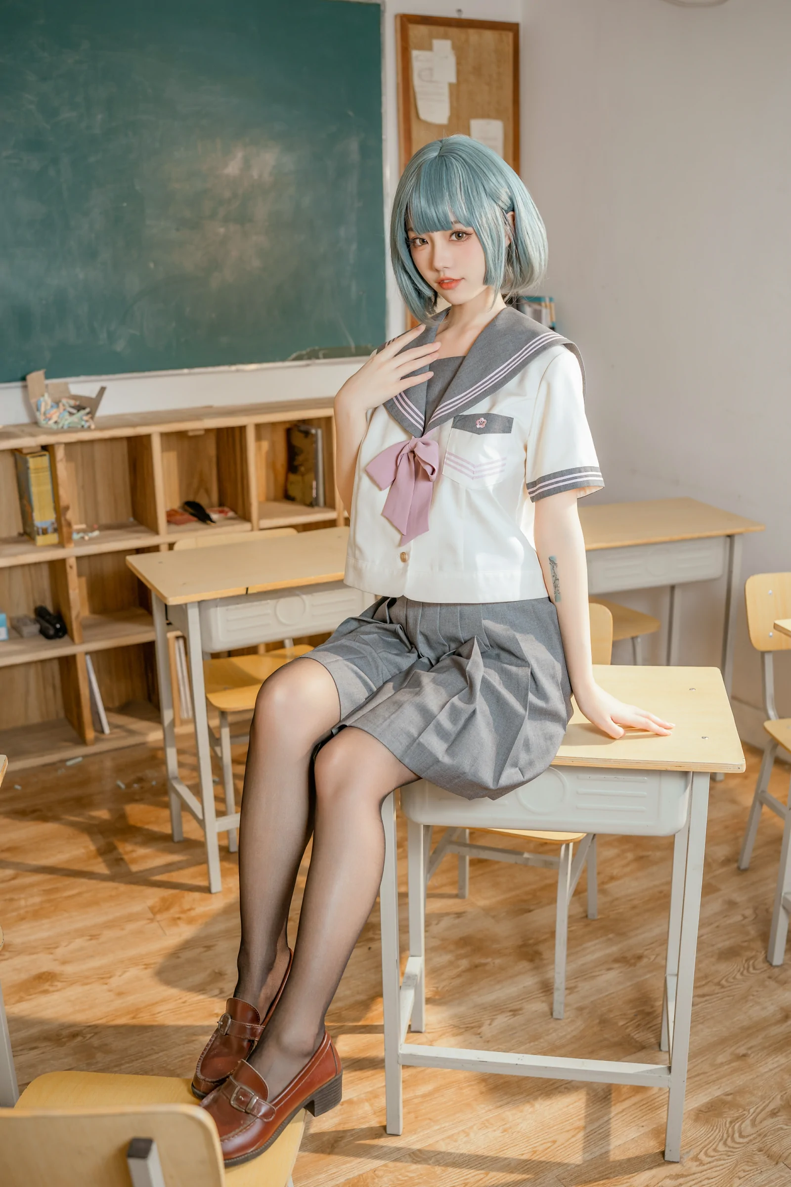 图片[2]-[COSPLAY]桃良阿宅 – 不良JK-看套图