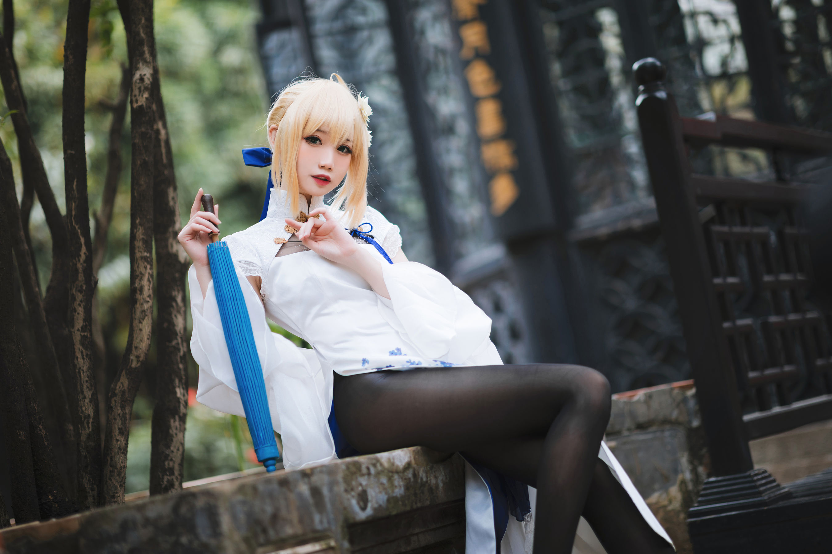图片[2]-[COSPLAY] 焖焖碳 – saber旗袍-看套图