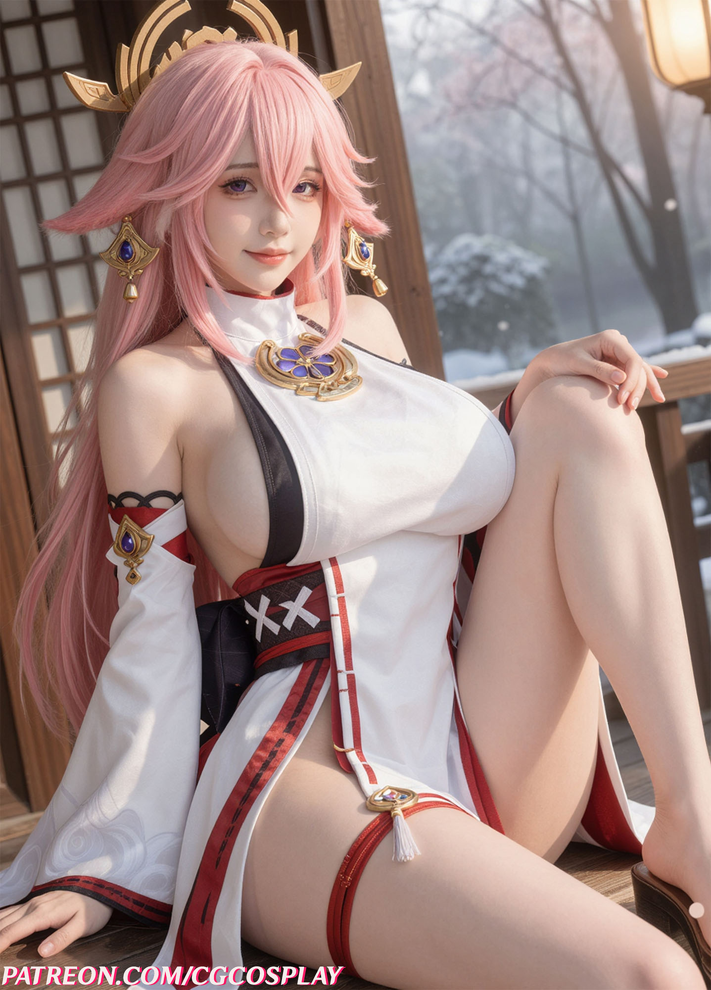 Yae Miko - Genshin Impact 🌸⛩️🦊Xiuren秀人写真高清美女套图写真下载-看套图看套图