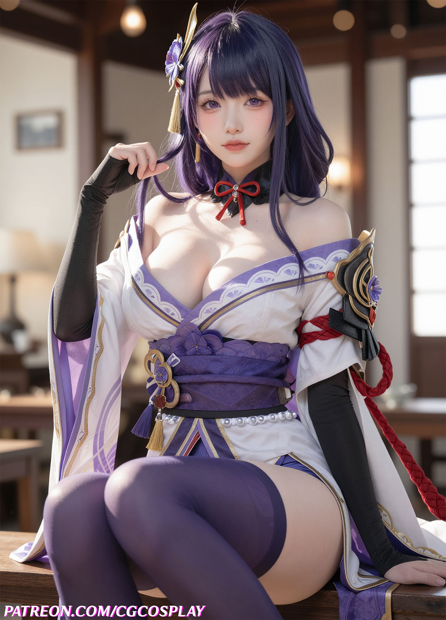 Raiden Shogun - Genshin Impact ⛩️☯️💜Xiuren秀人写真高清美女套图写真下载-看套图看套图