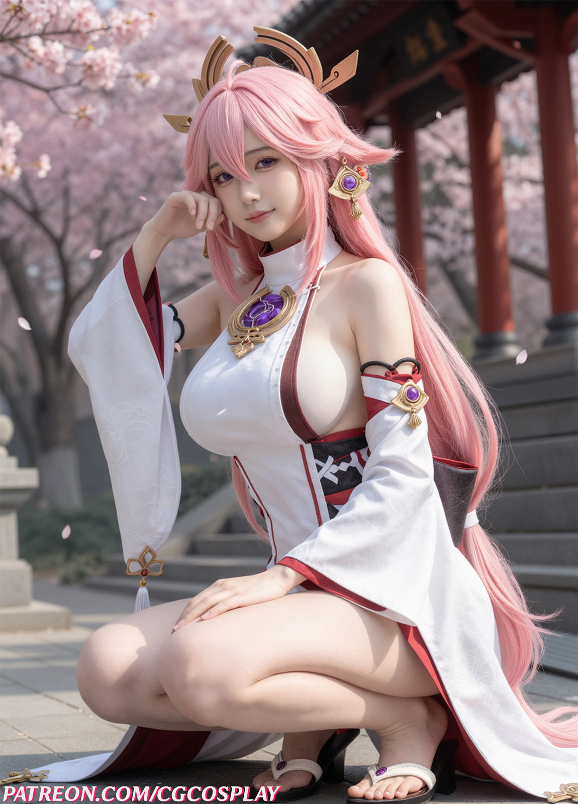 Yae Miko - Genshin Impact 🌸⛩️🦊Xiuren秀人写真高清美女套图写真下载-看套图看套图