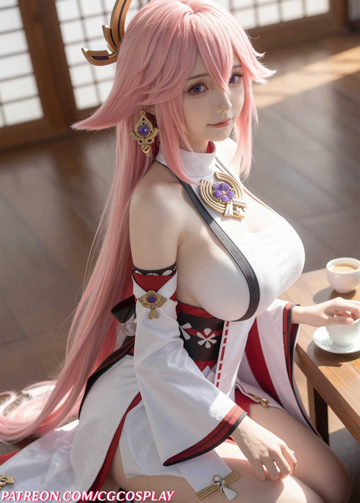 Yae Miko - Genshin Impact 🌸⛩️🦊Xiuren秀人写真高清美女套图写真下载-看套图看套图