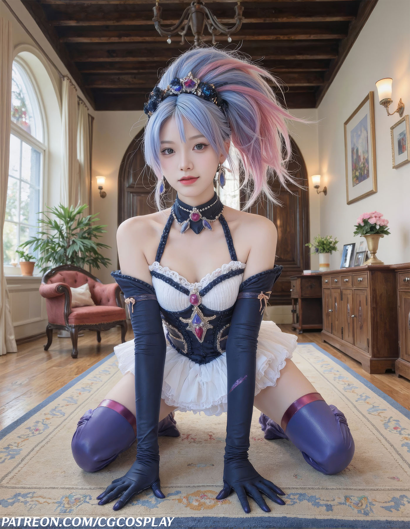 Akali Star Guardian 💜𓆩✧𓆪💙Xiuren秀人写真高清美女套图写真下载-看套图看套图