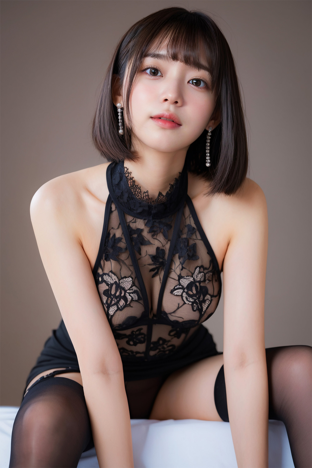 AI Generated Short Hair Lady 3Xiuren秀人写真高清美女套图写真下载-看套图看套图