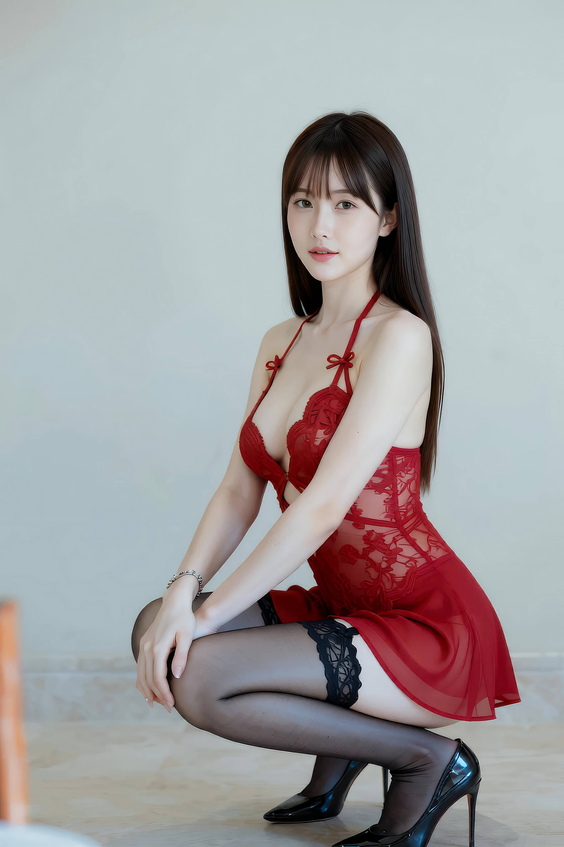 [AiGirl] 婉婉 红色吊带裙 [78P]Xiuren秀人写真高清美女套图写真下载-看套图看套图
