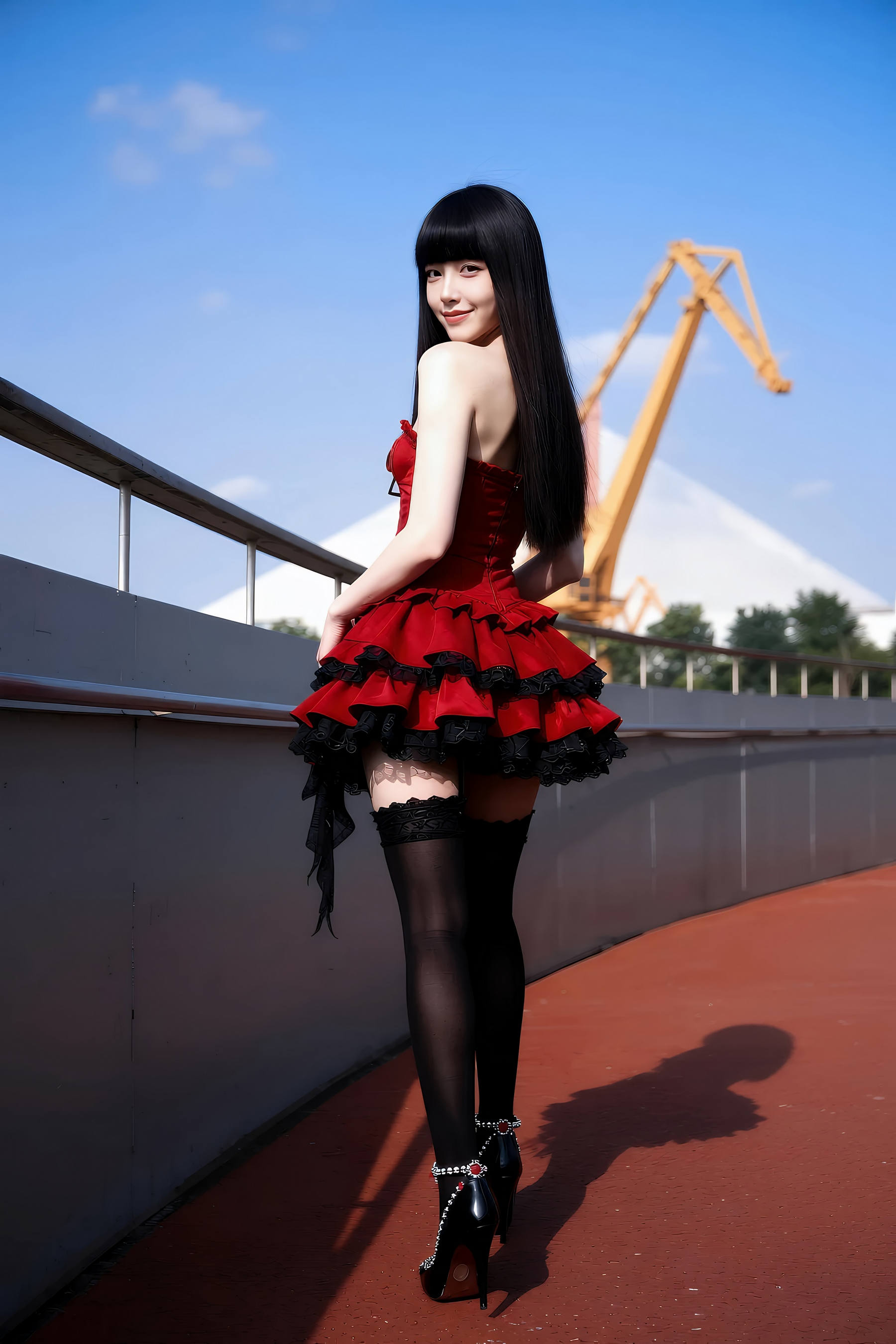 [AiGirl] 九歌lina 红裙黑丝 [75P]-看套图