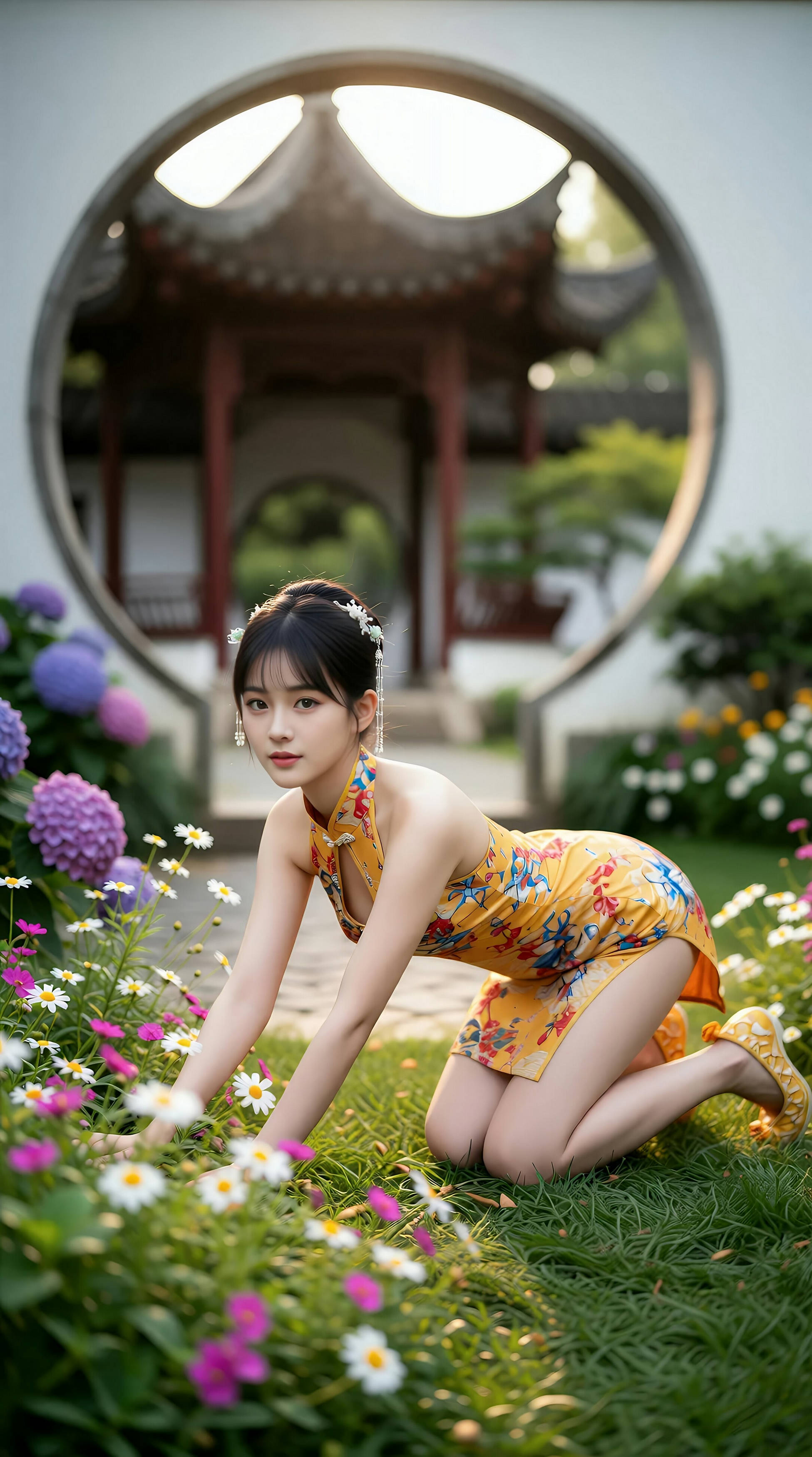 图片[4]-[AiGirl] 茗灵儿 黄色旗袍 [77P]-看套图