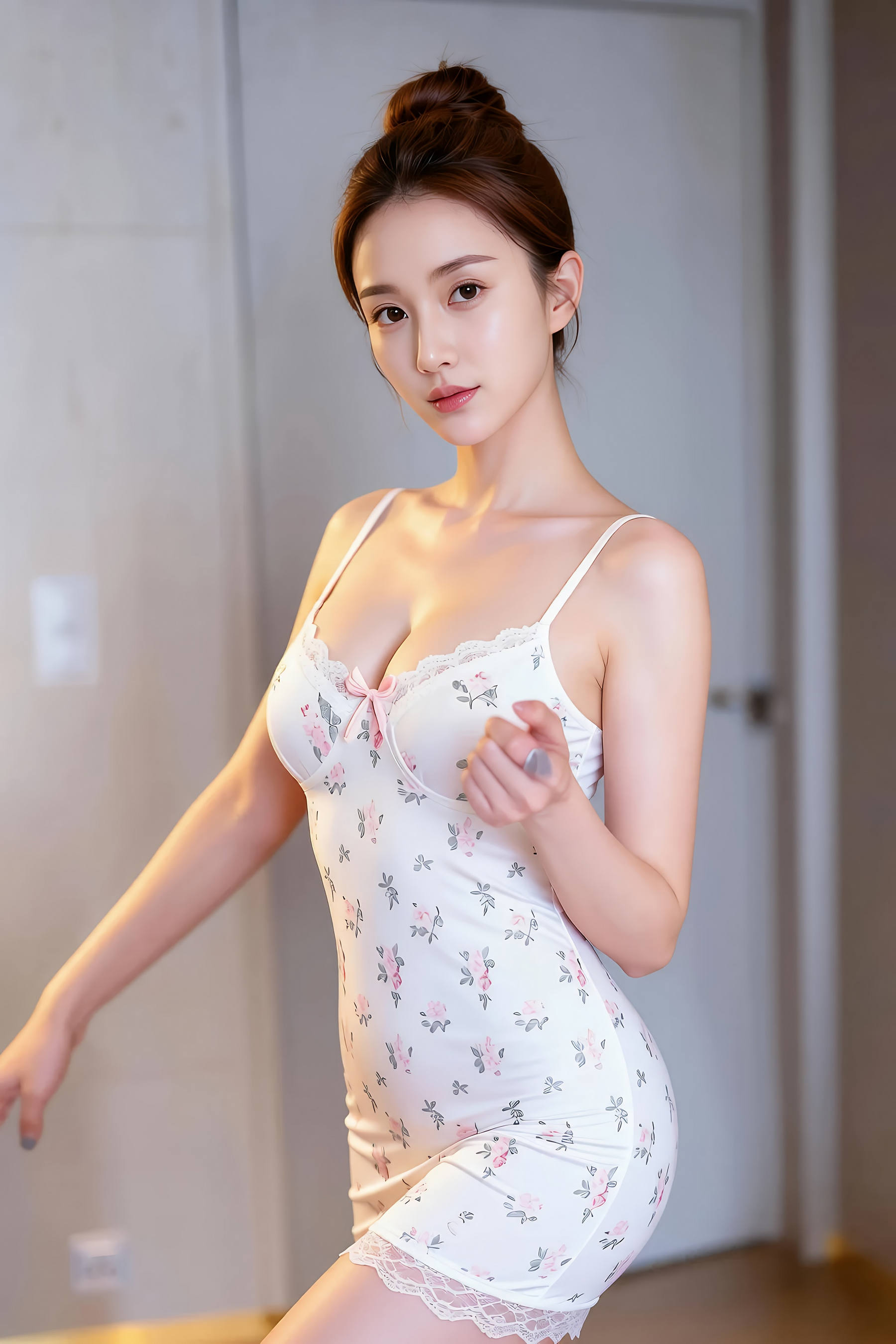 图片[3]-[AiGirl] 一柠lemo 碎花吊带 [86P]-看套图