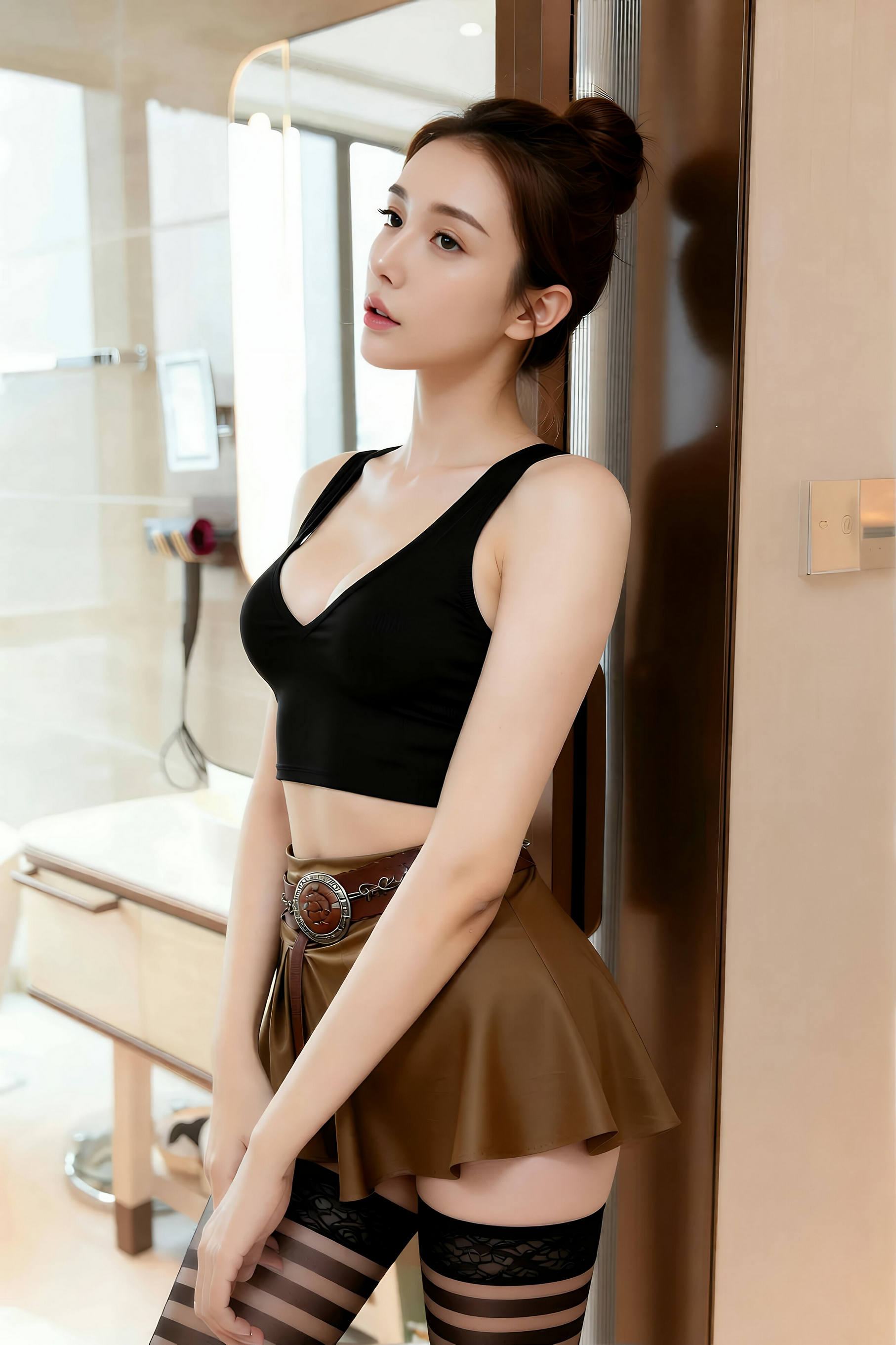 图片[3]-[AiGirl] 茗梓 条纹网袜 [86P]-看套图