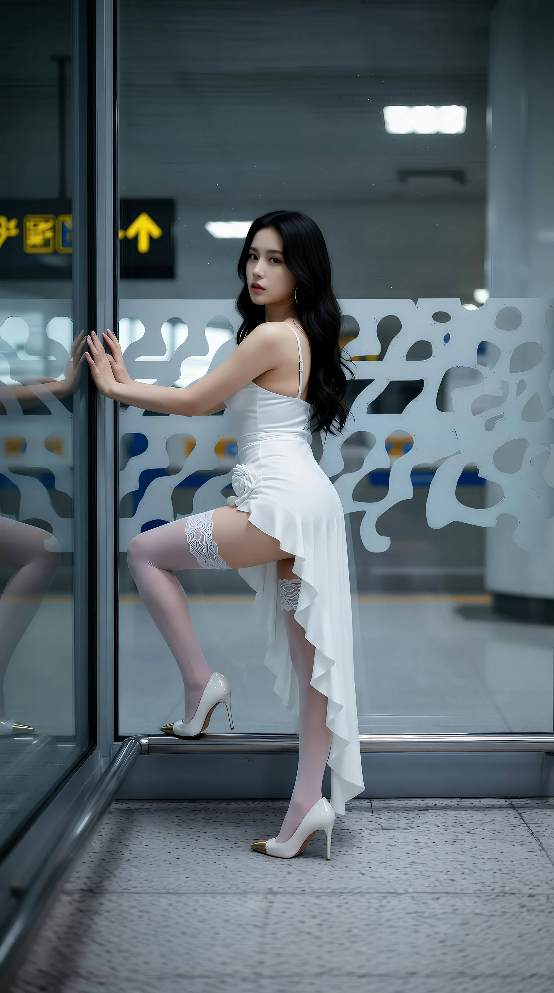 图片[2]-[AiGirl] 机场航站楼内的白丝美女 [79P]-看套图