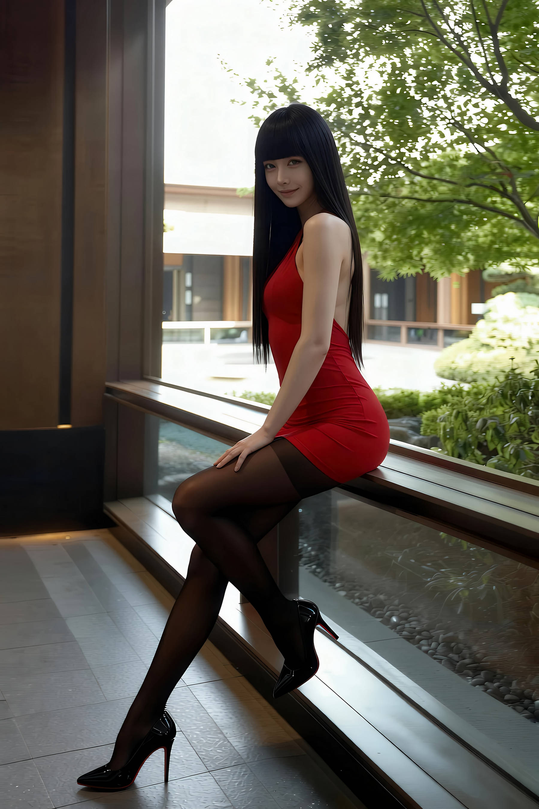 图片[3]-[AiGirl] 伍格格 黑丝红裙 [77P]-看套图