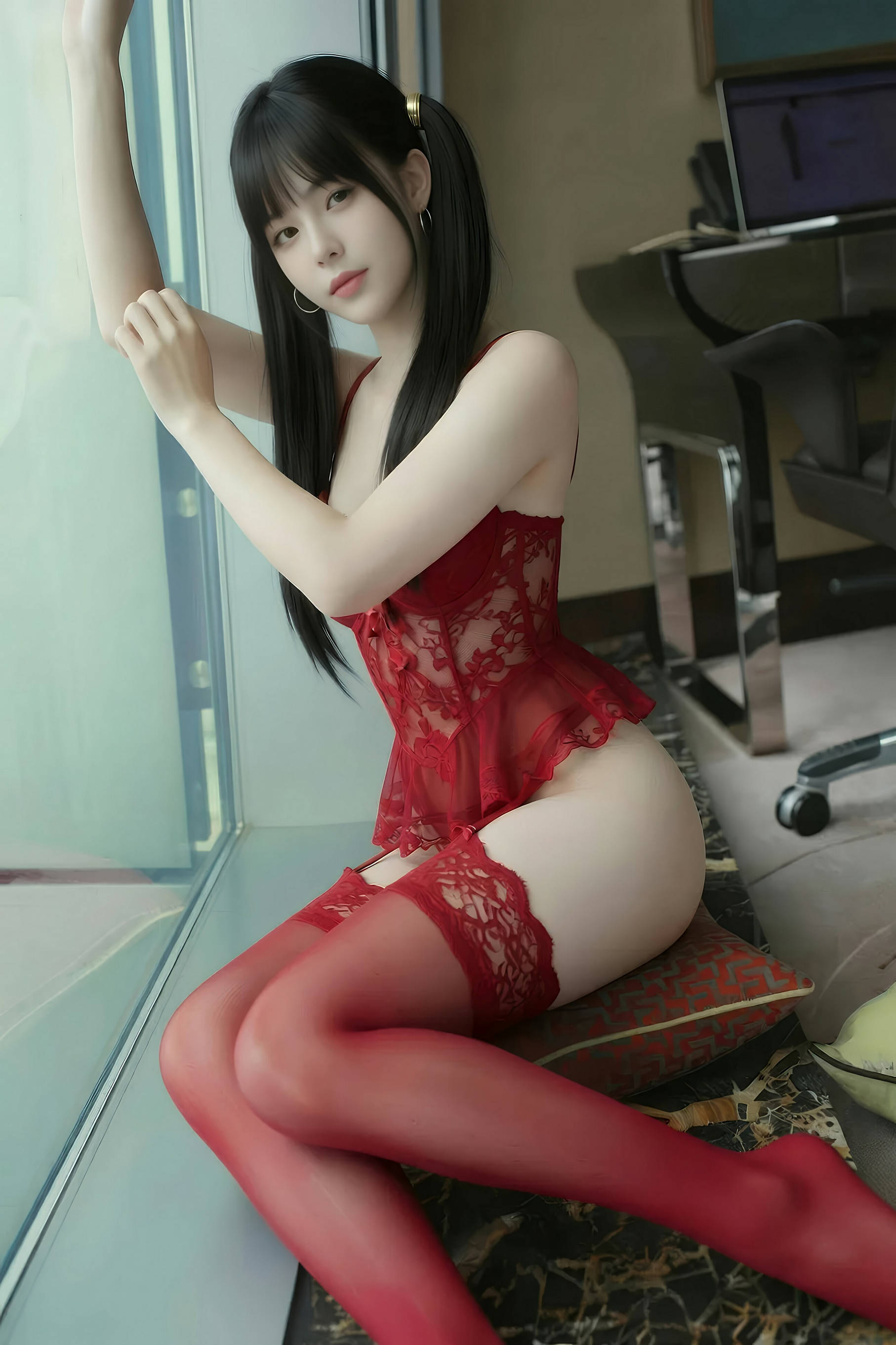 图片[4]-[AiGirl] 柚柚sasa 红色情趣 [93P]-看套图