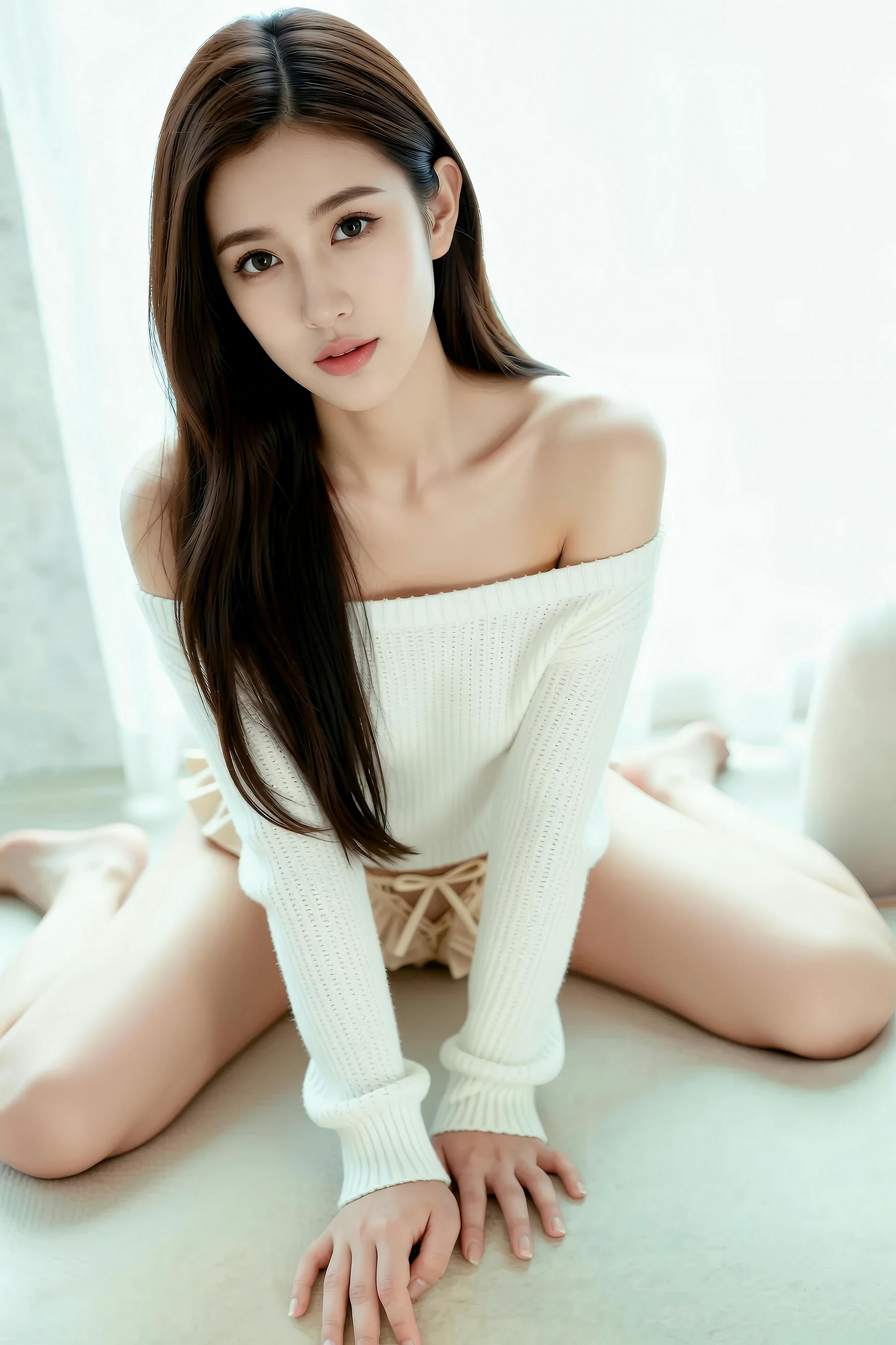 图片[4]-[AiGirl] 棉棉香 一字肩针织衫 [89P]-看套图