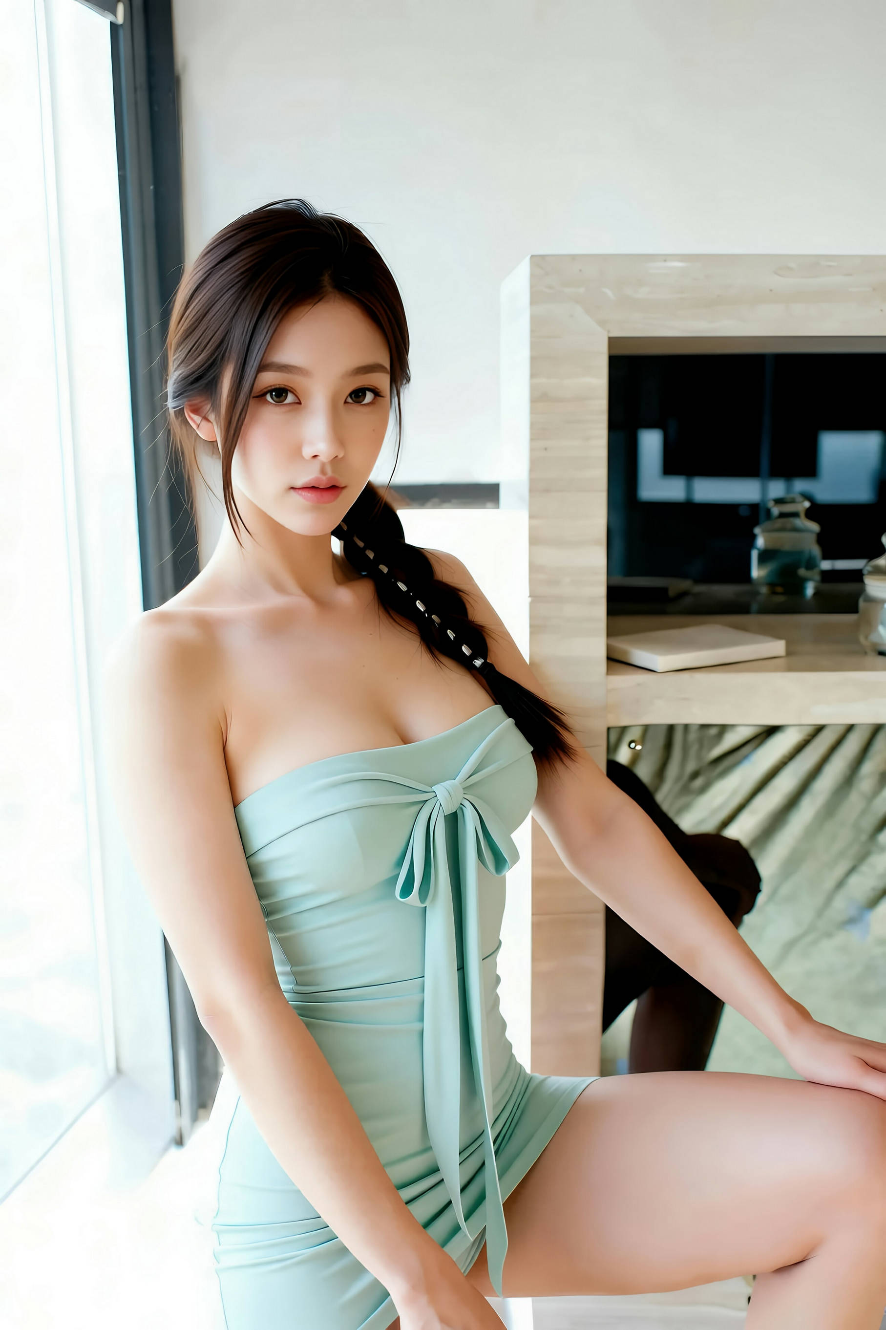 图片[2]-[AiGirl] 熙蕾学姐 绿色短裙 [71P]-看套图