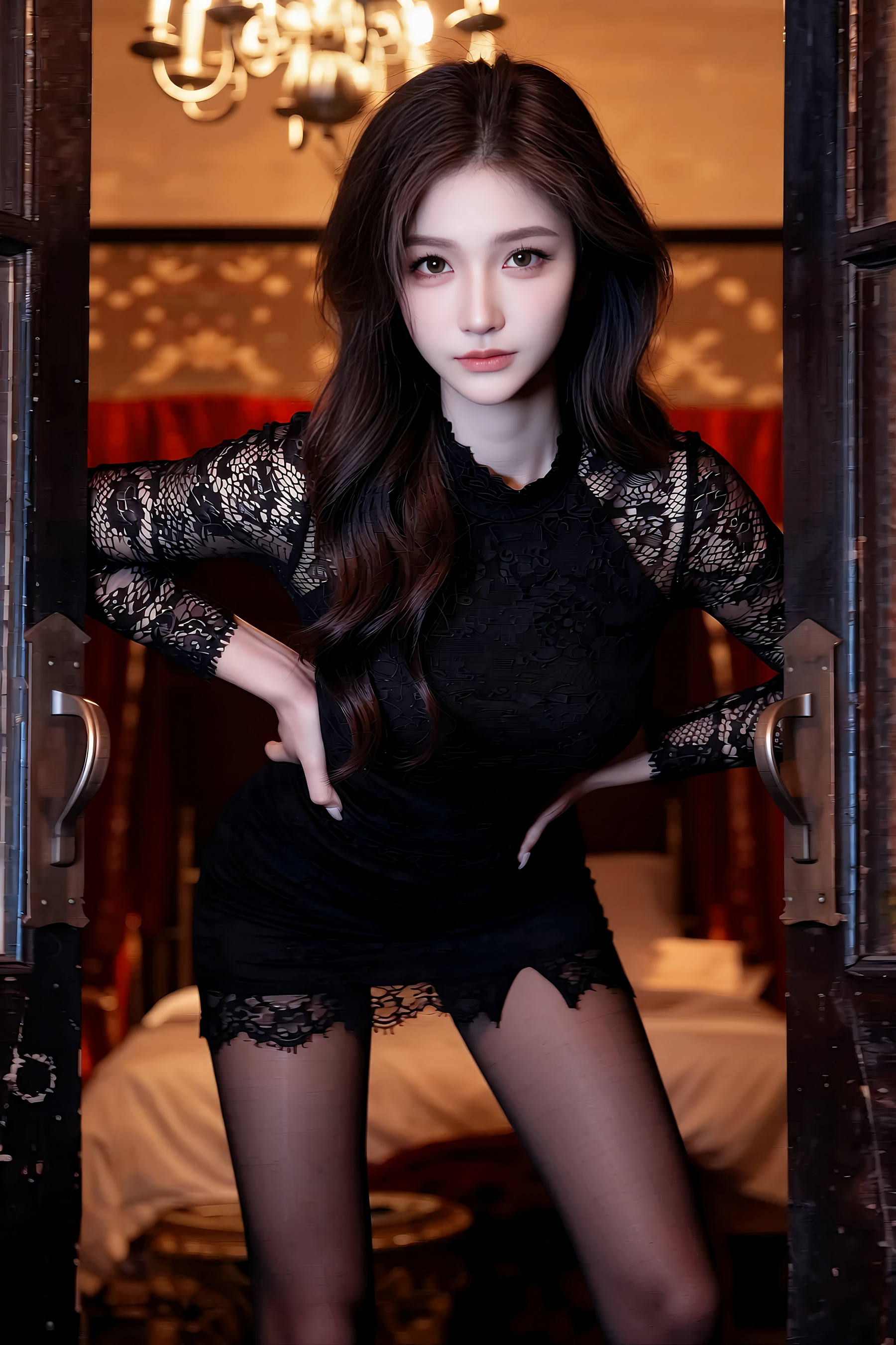 图片[3]-[AiGirl] 糖er 黑色蕾丝 [77P]-看套图