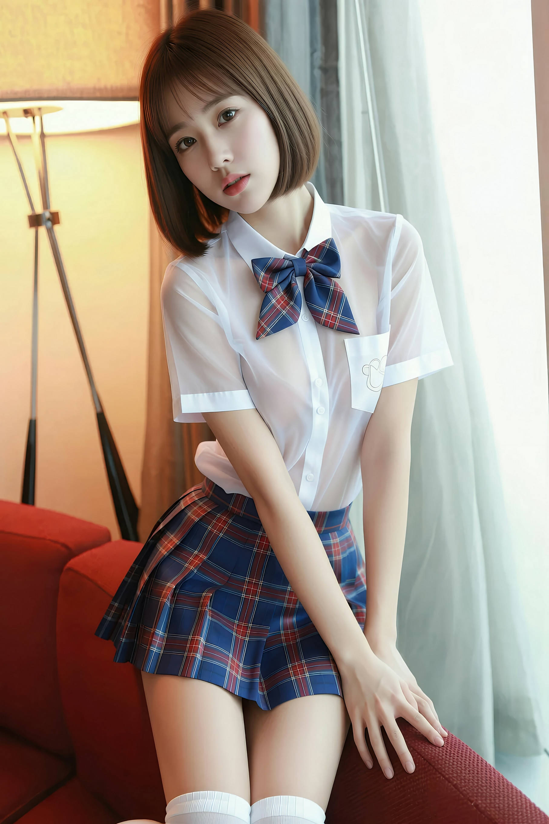 图片[3]-[AiGirl] 小乔不乔 JK裙 [88P]-看套图