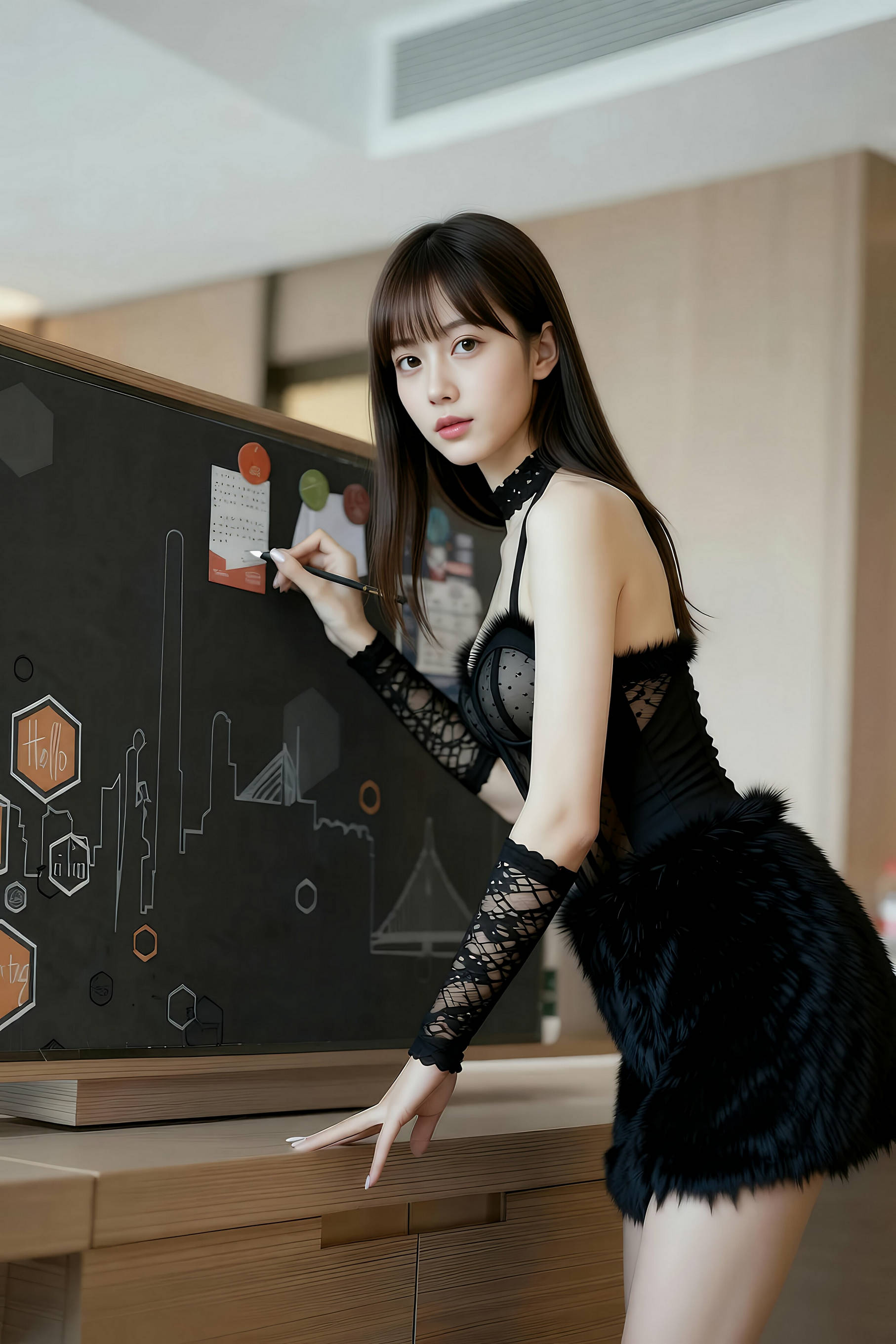 [AiGirl] 婉婉 条纹蕾丝 [85P]-看套图