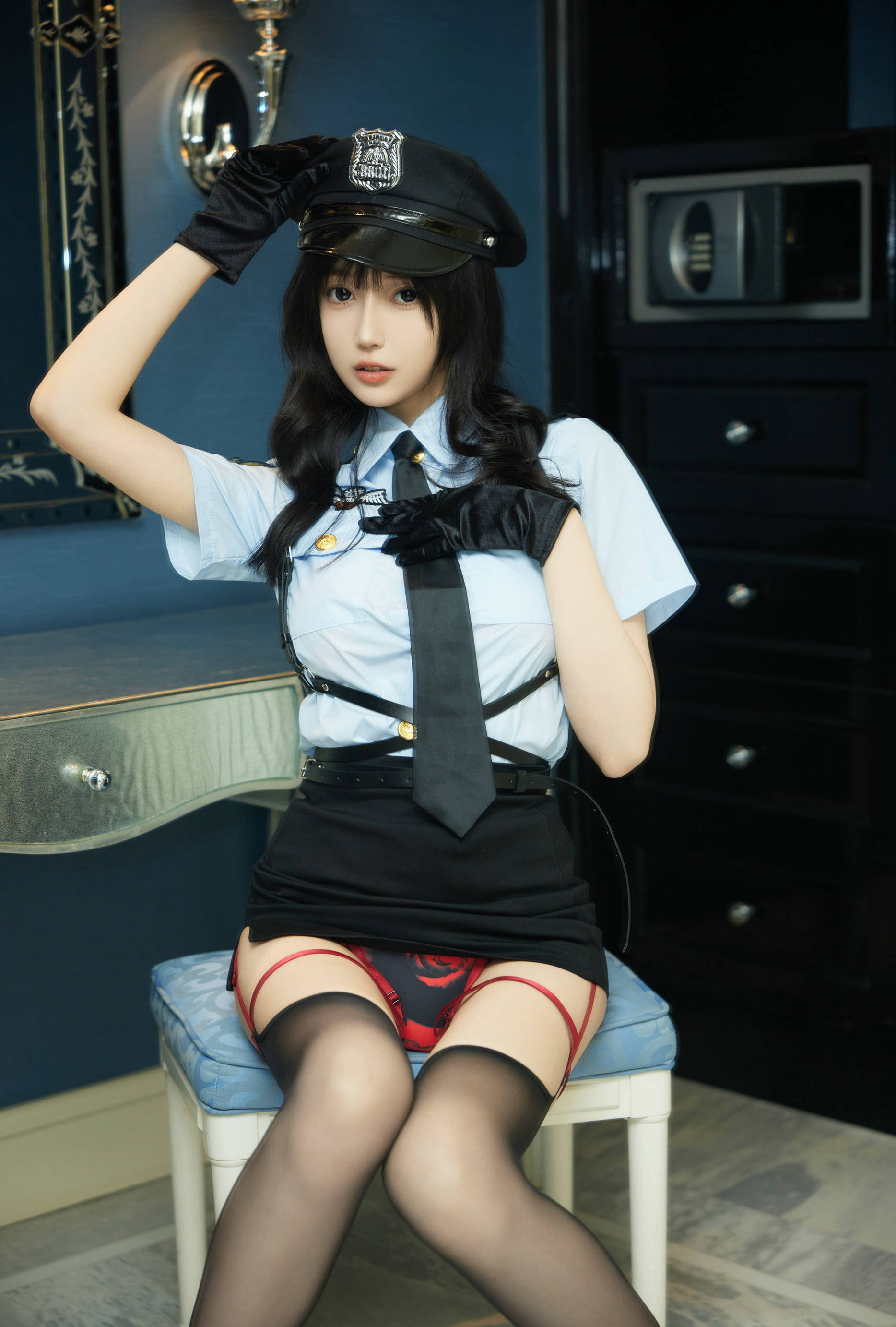 图片[3]-[秀人内购] 玥儿玥 诱人私拍福利 蓝色制服-看套图